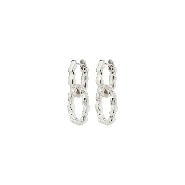 Pilgrim Reflect Wave Link Hoops Silver-Plated