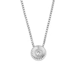 Fossil Sterling Silver Texture Circle Necklace
