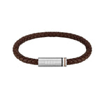 Hugo Boss Brown Braided Leather Bracelet