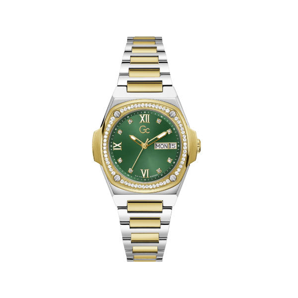 Gc Coussin Shape Two-Tone Ladies Watch