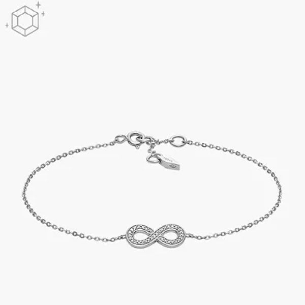 Fossil Infinity Sterling Silver Chain Bracelet