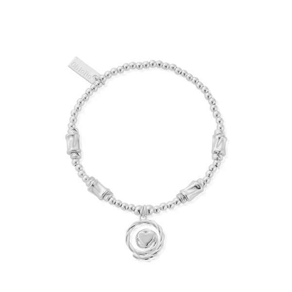 Silver Cute Charm Chunky Twist Spiral of Love Bracelet