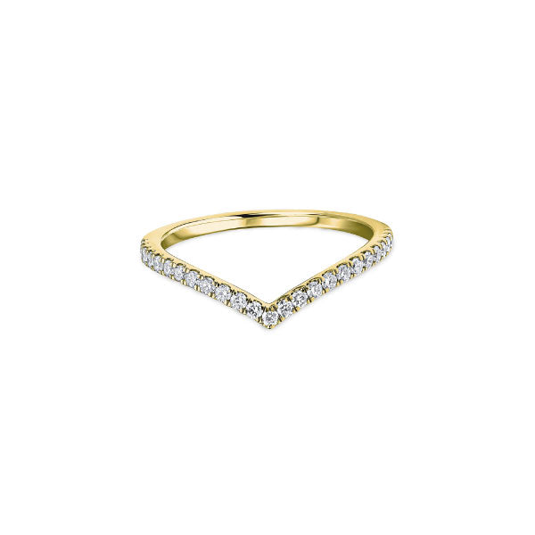 9ct Yellow Gold V-Shaped 0.25ct Diamond Eternity Ring