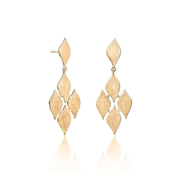 Lustre & Love Thalia Quatro Drop Earrings in Gold Vermeil Satin Finish