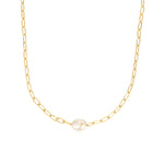 Ania Haie Gold Pearl Sparkle Chunky Chain Necklace　