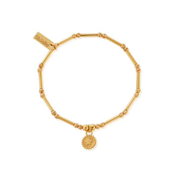 Gold Dainty Moon Cut Sparkle Star Bracelet