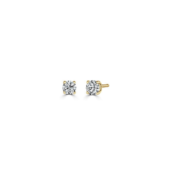 9ct Yellow Gold 0.15ct Round Brilliant Cut Lab Diamond Stud Earrings