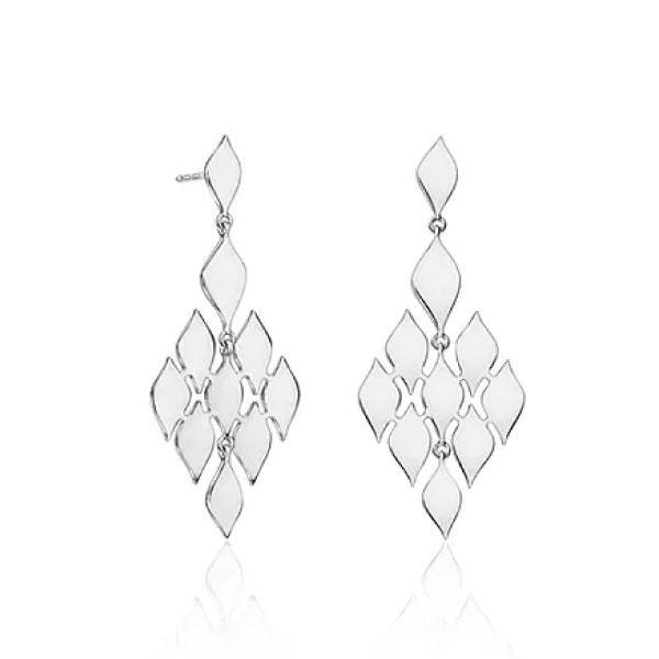 Lustre & Love Thalia Novo Drop Earrings in Sterling Silver High Shine Finish