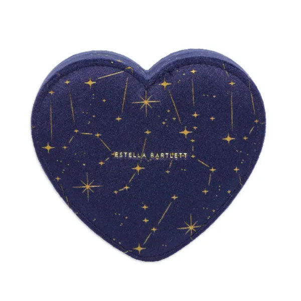 Estella Bartlett Heart Shaped Navy Celestial Print Jewellery Box