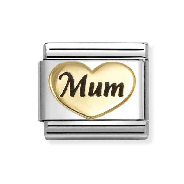 18k Gold with Enamel Mum Heart Link