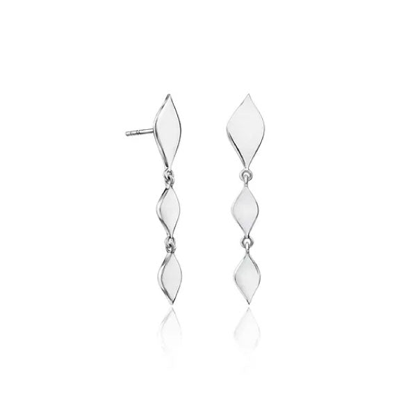 Lustre & Love Thalia Triple Drop Earrings in Sterling Silver High Shine Finish