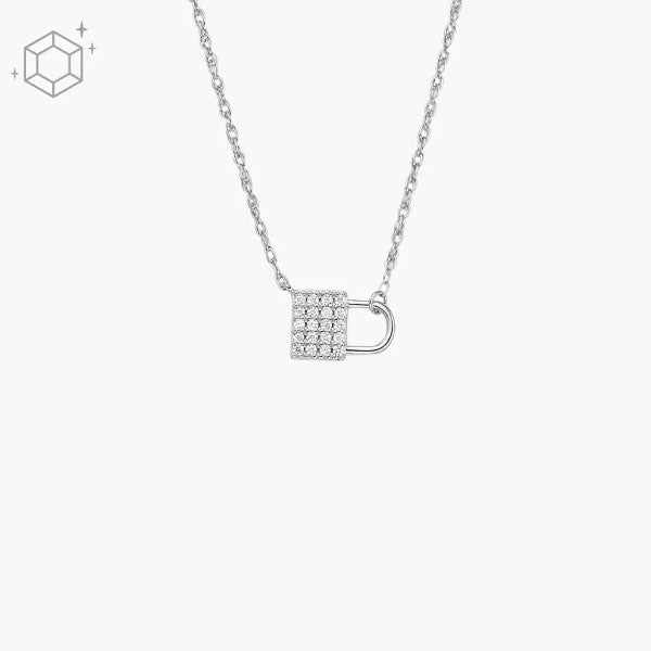 Fossil Sterling Silver Lock Chain Necklace