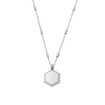 Chlobo Engravable Hexagon Coin Necklace Silver