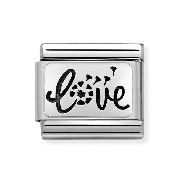 Nomination Silver Love with Flower Link