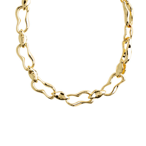 Pilgrim Wave Wavy Link Necklace Gold-Plated
