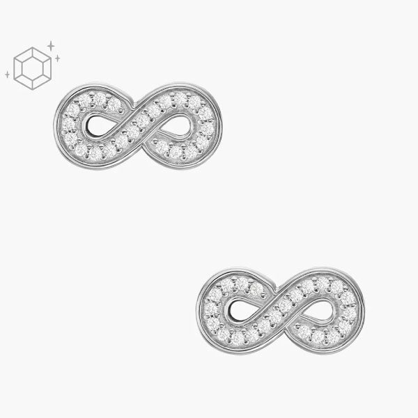 Fossil Infinity Sterling Silver Stud Earrings