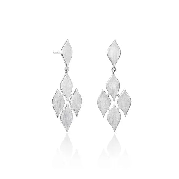 Lustre & Love Thalia Quatro Drop Earrings in Sterling Silver Satin Finish