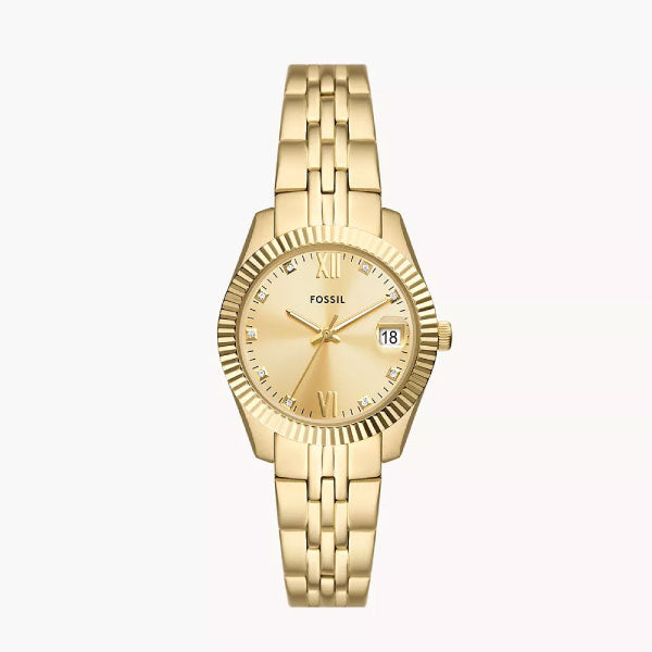 Fossil Scarlette Three-Hand Date Gold-Tone Watch