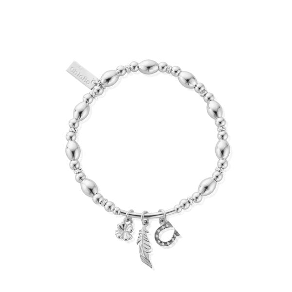 Silver Luck and Courage Bracelet