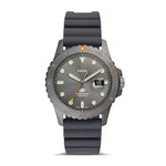 Fossil Blue Men's Grey Silicone Strap Watch