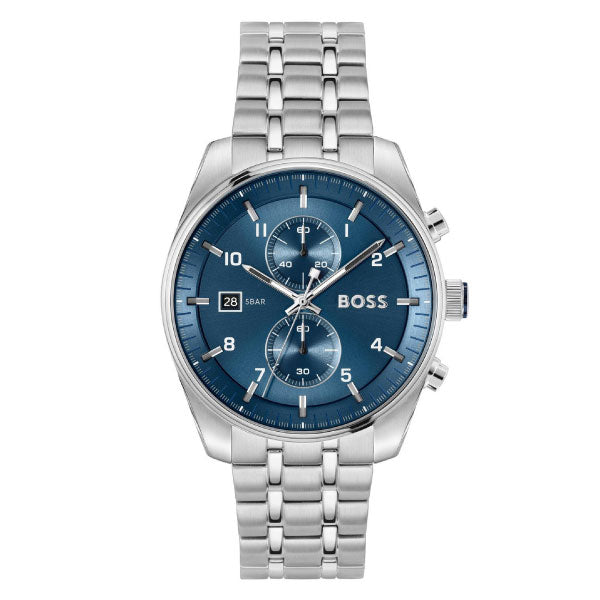 Sky Traveller Stainless Steel Blue Dial Mens Watch