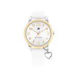 Tommy Hilfiger YG White Silicone Heart Charm Watch