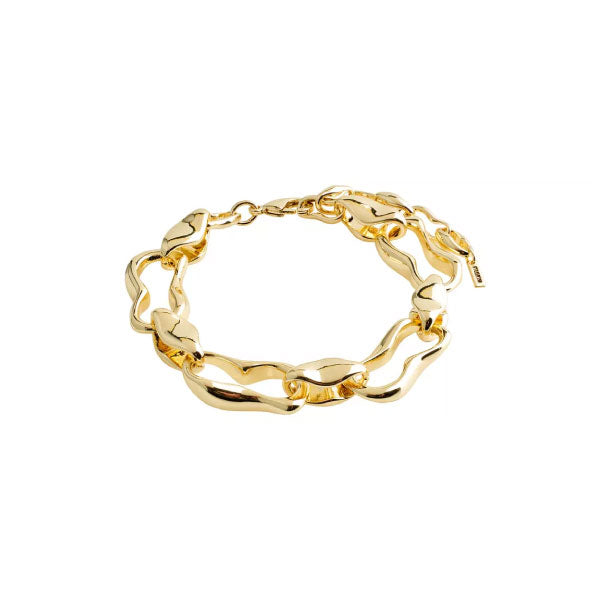 Pilgrim Wave Wavy Link Bracelet Gold-Plated