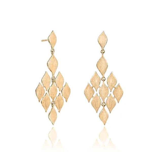 Lustre & Love Thalia Novo Drop Earrings in Gold Vermeil Satin Finish