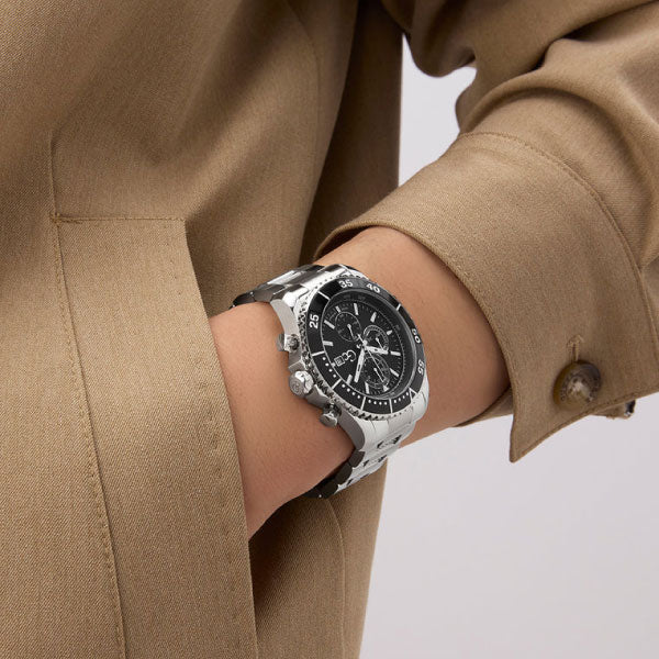 SpeedRacer Gents Silver Watch with Black Dial