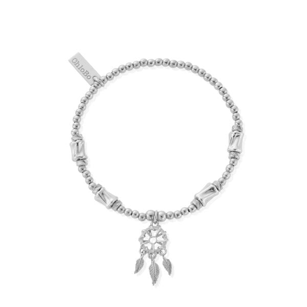 Silver Cute Charm Chunky Twist Dream Catcher Bracelet
