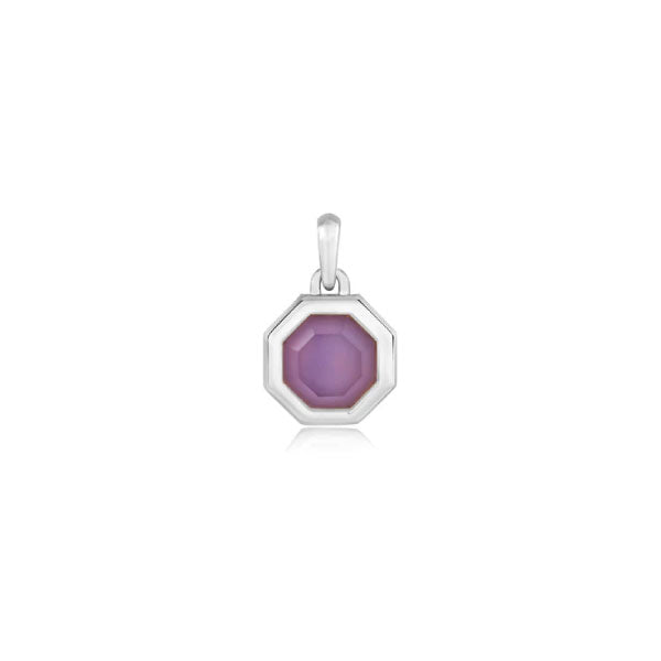 Ania Haie Silver Octagon Lilac Quartz Charm