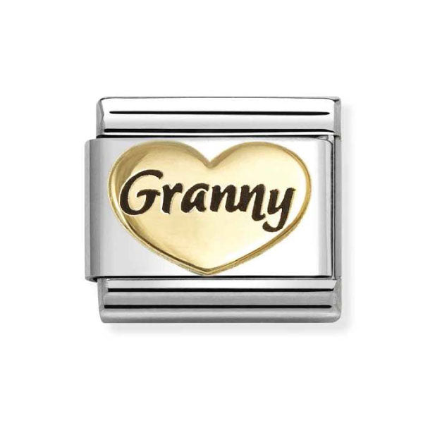 18k Gold with Enamel Granny Heart Link