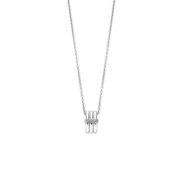 Ti Sento Silver Trio Rings Necklace