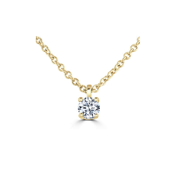 9ct Gold 2.0ct Round Brilliant Cut Lab Diamond Pendant Necklace