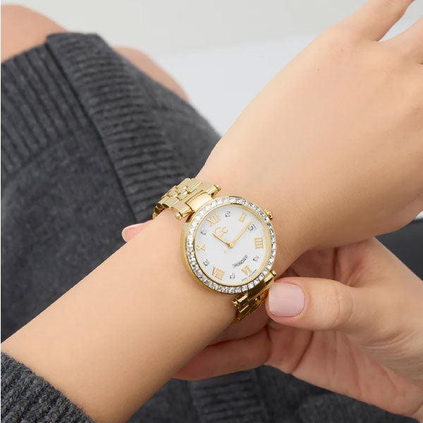 Flair Crystal Ladies Gold Watch