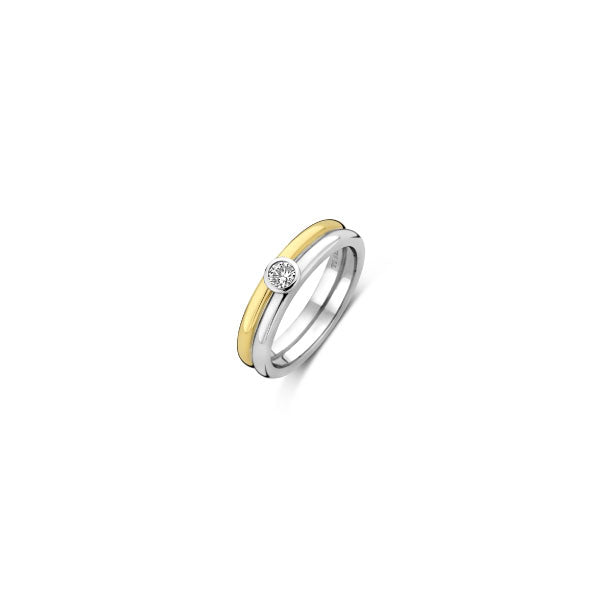 Ti Sento Two Tone CZ Ring