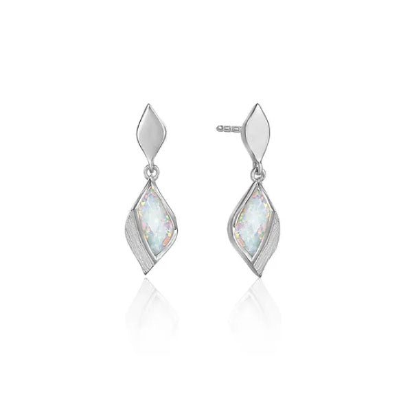 Lustre & Love Clarity Opal Drop Earrings in Sterling Silver