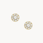 Fossil All Stacked Up Gold-Tone Pave Stud Earrings