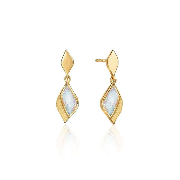 Lustre & Love Clarity Opal Drop Earrings in Gold Vermeil