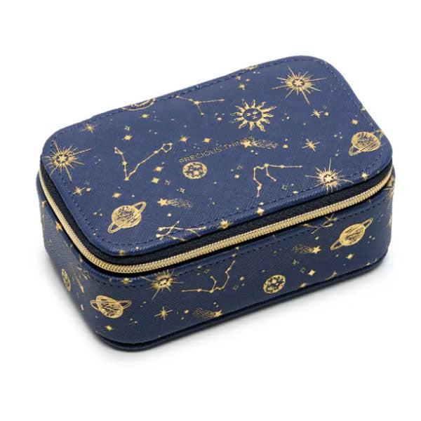 Estella Bartlett Navy Celestial Print Mini Jewellery Box