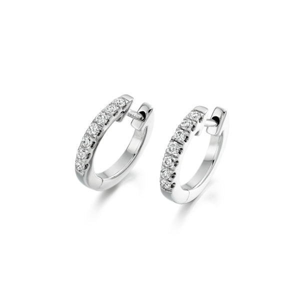 Platinum 0.25ct Lab Diamond Set Hoop Earrings