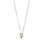 Pilgrim Wave Heart Necklace Silver-Plated