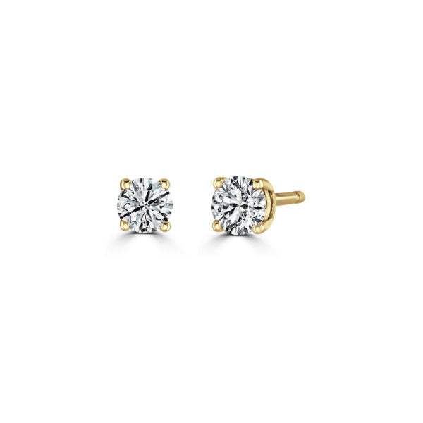 9ct Gold 2.0ct Round Brilliant Cut Lab Diamond Stud Earrings