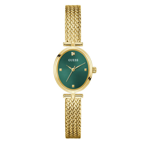 Ruby Gold Watch with Green Face