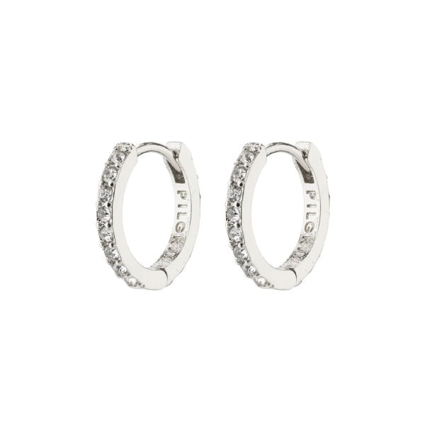 Pilgrim EBNA Small Crystal Hoops Silver-Plated