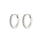 Pilgrim EBNA Small Crystal Hoops Silver-Plated