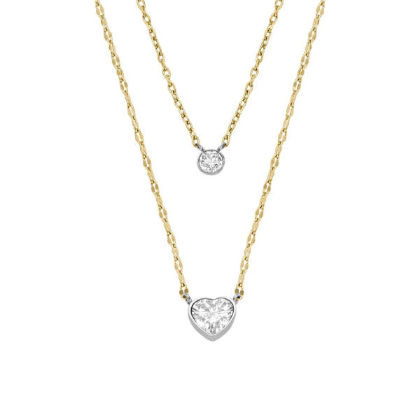 Fossil Sadie Tokens Of Affection Two-Tone Stainless Steel Necklace