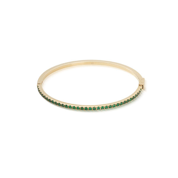 Eternal Love Gold with Green Crystal Bangle