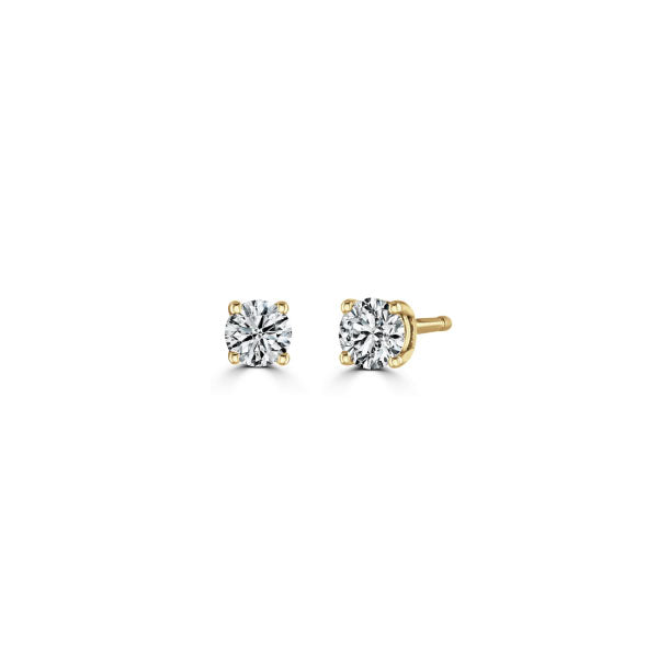 9ct Yellow Gold 0.40ct Round Brilliant Cut Lab Diamond Stud Earrings