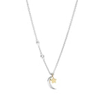 Fossil Sterling Silver Star and Crescent Moon Necklace